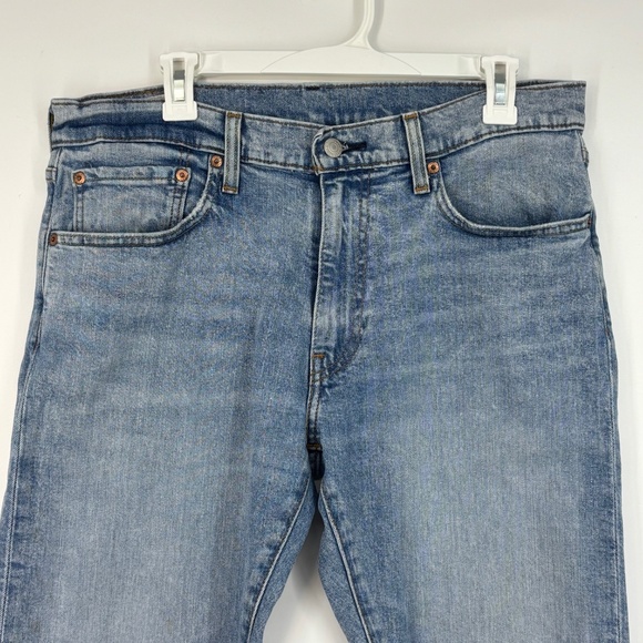 Levi's 512 Mens 33 Waist by 32 Length Slim Taper Jeans Faded Blue Zip Fly Big E - Picture 2 of 11